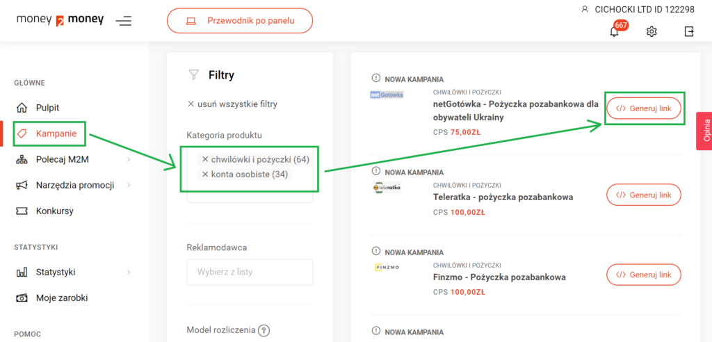 Gdzie znajdę linki do kampanii