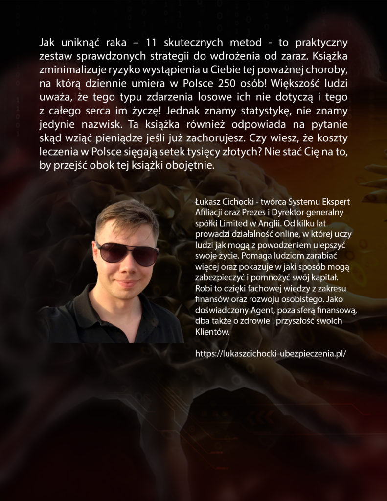 Łukasz Cichocki - Jak uniknąć raka - 11 skutecznych metod - okładka tył